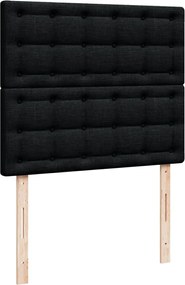 vidaXL Κρεβάτι Boxspring με Στρώμα Μαύρο 120x190 εκ. Υφασμάτινο
