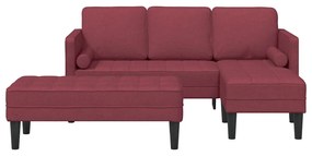 vidaXL Σετ Καναπέ με μαξιλάρι 2 pcs Κόκκινο Πολυεστέρας