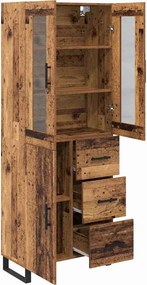 vidaXL Highboard 2 pcs Παλιό Ξύλο 69,5 x 34 x 180 εκ.