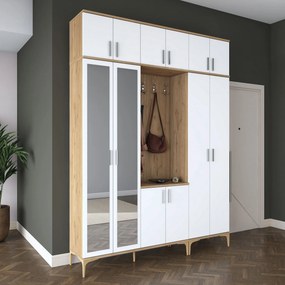 Έπιπλο Εισόδου Καρυδί / Λευκό CUECI 180x37.5x240