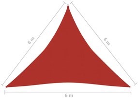 Πανί Σκίασης Κόκκινο 6 x 6 x 6 μ. από HDPE 160 γρ./μ² - Κόκκινο