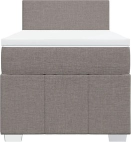 vidaXL Κρεβάτι Boxspring με Στρώμα Taupe 80x200 εκ. Υφασμάτινο