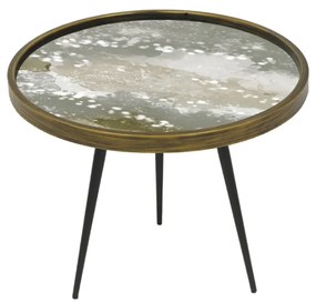 Liberta REEF COFFEE TABLE ΠΟΛΥΧΡΩΜΟ ΜΕ PATTERN ΜΑΥΡΟ 60x60xH45cm 60x60xH45cm 04-0435