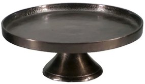 Διακοσμητικός Δίσκος Genna Με Πόδι 022457 32x32x11cm Black Αλουμίνιο