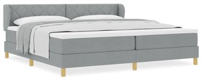 vidaXL κρεβάτι  με στρώμα - Ανοιχτό γκρι - 200x200 εκ - Ύφασμα