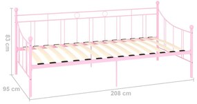 ΠΛΑΙΣΙΟ ΓΙΑ ΚΑΝΑΠΕ - ΚΡΕΒΑΤΙ ΡΟΖ 90 X 200 ΕΚ. ΜΕΤΑΛΛΙΚΟ 284671