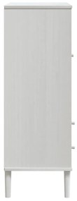 vidaXL Ντουλάπι Ψηλό SENJA Λευκό/Ρατάν 90x40x112 εκ. Μασίφ Ξύλο Πεύκου