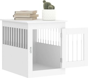 vidaXL Κλουβί Σκύλου Λευκό 55 x 75 x 65 εκ. από Επεξεργασμένο Ξύλο