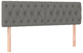 vidaXL Κεφαλάρι Κρεβατιού LED Σκούρο Γκρι 144x7x78/88 εκ. Υφασμάτινο