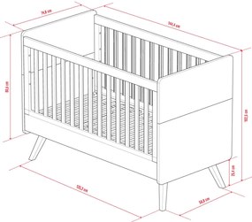 Βρεφικό κρεβάτι Vintage II-Leuko