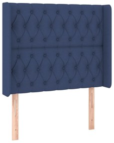 vidaXL Κρεβάτι Boxspring με Στρώμα &amp; LED Μπλε 90x200 εκ. Υφασμάτινο