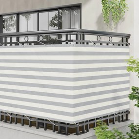 vidaXL Οθόνη Μπαλκονιού Ανοιχτό Γκρι και Λευκό 110 x 700 εκ