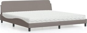 vidaXL Κρεβάτι με Στρώμα Dover Taupe 200x200 εκ. Υφασμάτινο