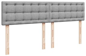 vidaXL Κρεβάτι Boxspring με Στρώμα Ανοιχτό Γκρι 200x200 εκ. Υφασμάτινο