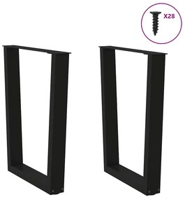 vidaXL Πόδια Τραπεζαρίας Σχήματος V 2 τεμ. Μαύρο 70x(72-73,3) εκ. Ατσάλι