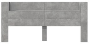 vidaXL Κεφαλάρι με Αποθηκ. Χώρο &amp; LED Γκρι Σκυρ. 220x16,5x103,5 εκ.