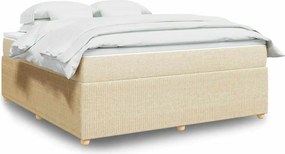 vidaXL Κρεβάτι Boxspring με Στρώμα Κρεμ 180x200 εκ. Υφασμάτινο