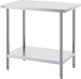 VEVOR Stainless Steel Work Prep Table Commercial Worktable Food Prep 24x36x34in