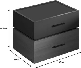 Κομοδίνο Sonlen pakoworld mdf σε sonoma-ανθρακί απόχρωση 60x40x44.5εκ