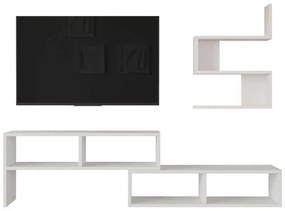 Σύνθετο σαλονιού Kakomo pakoworld σε λευκή απόχρωση 170x29.5x43εκ