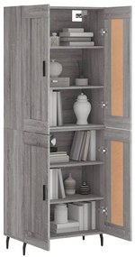 vidaXL Ντουλάπι Γκρι Sonoma 69,5 x 34 x 180 εκ. Επεξεργασμένο Ξύλο