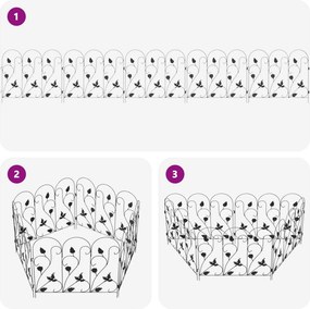 vidaXL Φράχτης Κήπου 5 pcs Μαύρο Ατσάλι