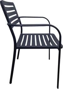 ROMA Πολυθρόνα Στοιβαζόμενη, Μέταλλο Βαφή Μαύρο   1τμχ