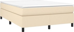 vidaXL Κρεβάτι Boxspring με Στρώμα Κρεμ 140x190 εκ. Υφασμάτινο
