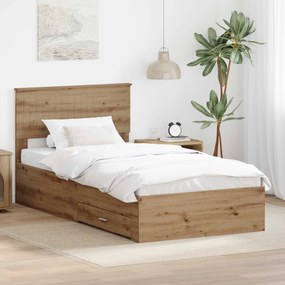 vidaXL Σκελετός Κρεβατιού Artisan Δρυς 100 x 200 cm Επεξεργασμένο Ξύλο
