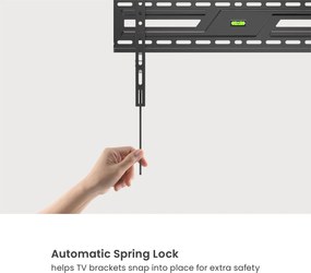 POWERTECH επιτοίχια βάση τηλεόρασης PT-1371, 37-86", έως 75kg, fixed