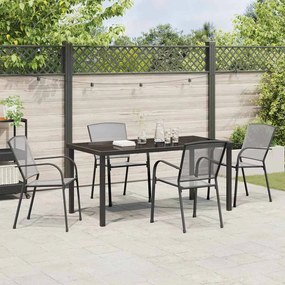 vidaXL Σέτ φαγητού για κήπο 5 pcs Ανθρακί Ατσάλι