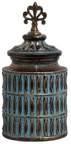 Βάζο 818696 373-121-638 16x16x34cm Bronze-Turquoise κεραμικο