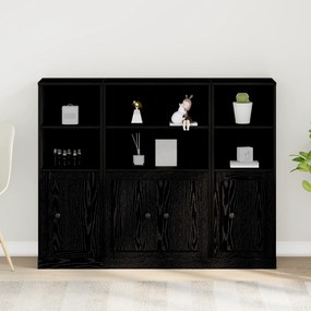 vidaXL Υψηλός ντουλάπι Μαύρη Δρυς 132x35,5x103,5 εκ Επεξεργασμένο Ξύλο