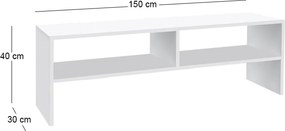 Έπιπλο τηλεόρασης Beirut Megapap χρώμα λευκό 150x30x40εκ.