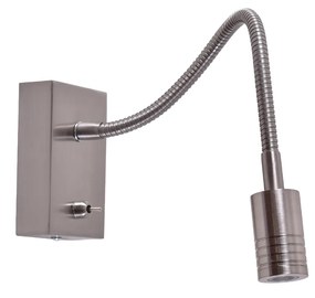 Φωτιστικό Τοίχου - Απλίκα SE 125-1A ELINA WALL LAMP NICKEL MAT 1B1 - Μέταλλο - 77-3522