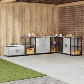 vidaXL Ράφι Κουζίνας HATTEM Ασημί 60 x 50 x 92 εκ Ατσάλι