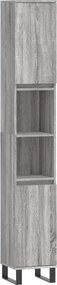 vidaXL Ντουλάπι Μπάνιου Γκρι Sonoma 30x30x190 εκ. Επεξεργασμένο Ξύλο