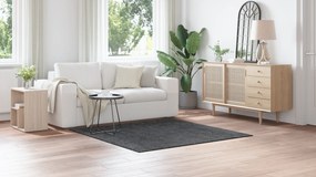 vidaXL Χαλιά Σαχλέ με Ραμμένο Λάτεξ Σκούρο Γκρι 160x160 εκ.