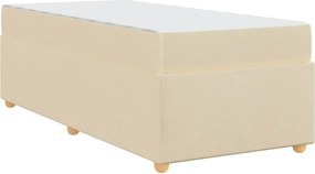 vidaXL Σκελετός Κρεβατιού με στρώμα Κρεμ 100 x 200 cm ύφασμα