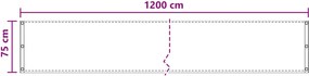 vidaXL Οθόνη Μπαλκονιού Τερακότα 75 x 1200 εκ HDPE και Αλουμίνιο