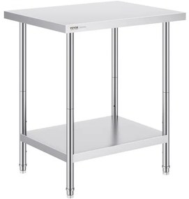 VEVOR Stainless Steel Work Prep Table Commercial Worktable Food Prep 24x30x34in