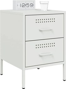 vidaXL Κομοδίνα 2 τεμ. Λευκές 36x39x50,5 εκ. Χάλυβα