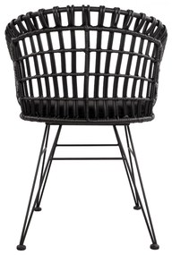 Καρέκλα - Πολυθρόνα ALLEGRA C5456.02 Μεταλλική με Wicker Μαύρο Τύπου Φωλιά 59Χ56,5Χ83Υ εκ. 59x56.5x83 εκ.