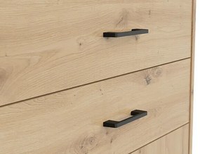 Σιφονιέρα Boston CU116, Artisan δρυς, Με συρτάρια και ντουλάπια, 122x80x37cm