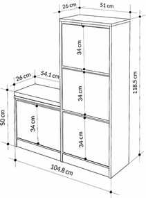 Παπουτσοθήκη Dude φυσικό οξιάς 104x26x118εκ