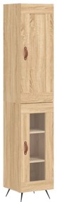 vidaXL Μπουφές Sonoma δρυς 34,5 x 34 x 180 εκ. από Επεξεργασμένο Ξύλο