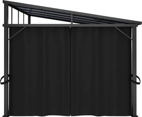 vidaXL Κιόσκι με Κουρτίνα Ανθρακί 405 x 294 x 244 εκ.