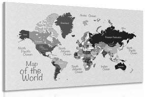 Εικόνα κομψό ασπρόμαυρο χάρτη - 60x40