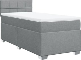 vidaXL Κρεβάτι Boxspring με Στρώμα Ανοιχτό Γκρι 80x200 εκ. Υφασμάτινο
