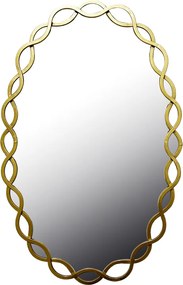 Καθρέπτης Untento Inart μέταλλο σε χρυσή απόχρωση 51x3x77εκ